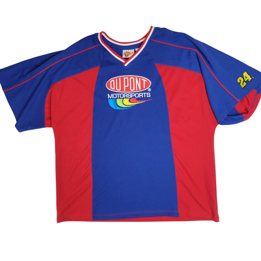 Winners Circle Jeff Gordon 24 DuPont Motorsports Racing Jersey Blue Red Mens 2XL